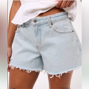 Abercrombie Curve Love mid Rise A-Line Denim Shorts
